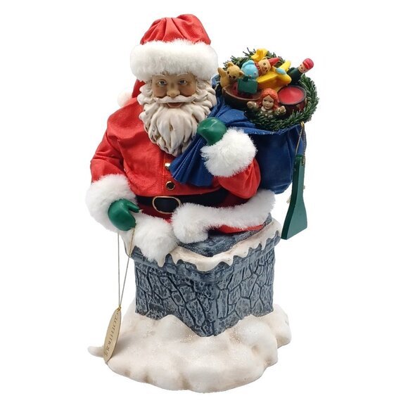 Possible Dreams Clothtique "Rooftop Delivery" Christmas Santa Music Box  #713479 - Picture 11 of 14